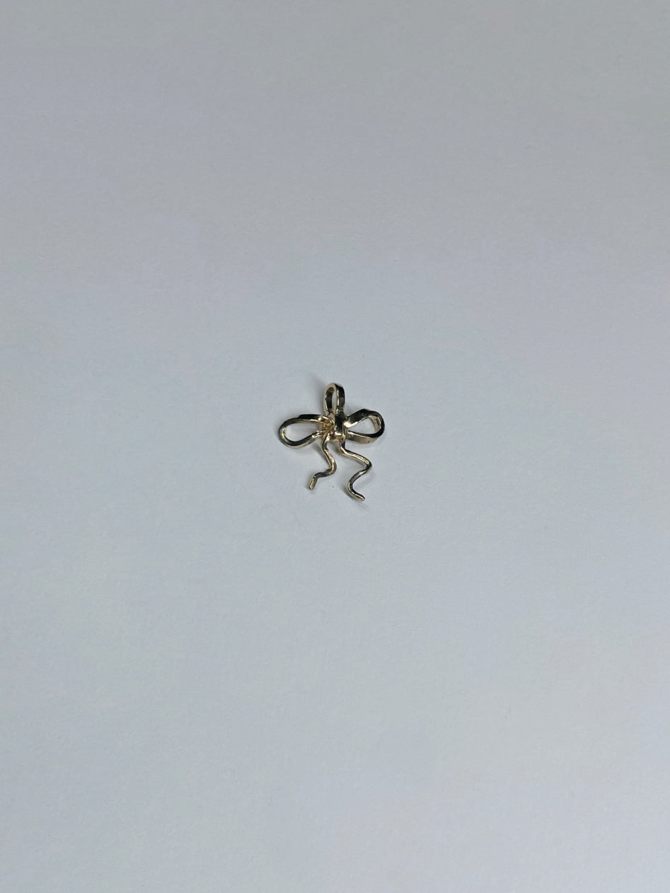 Small Gold Ribbon Bow Charm