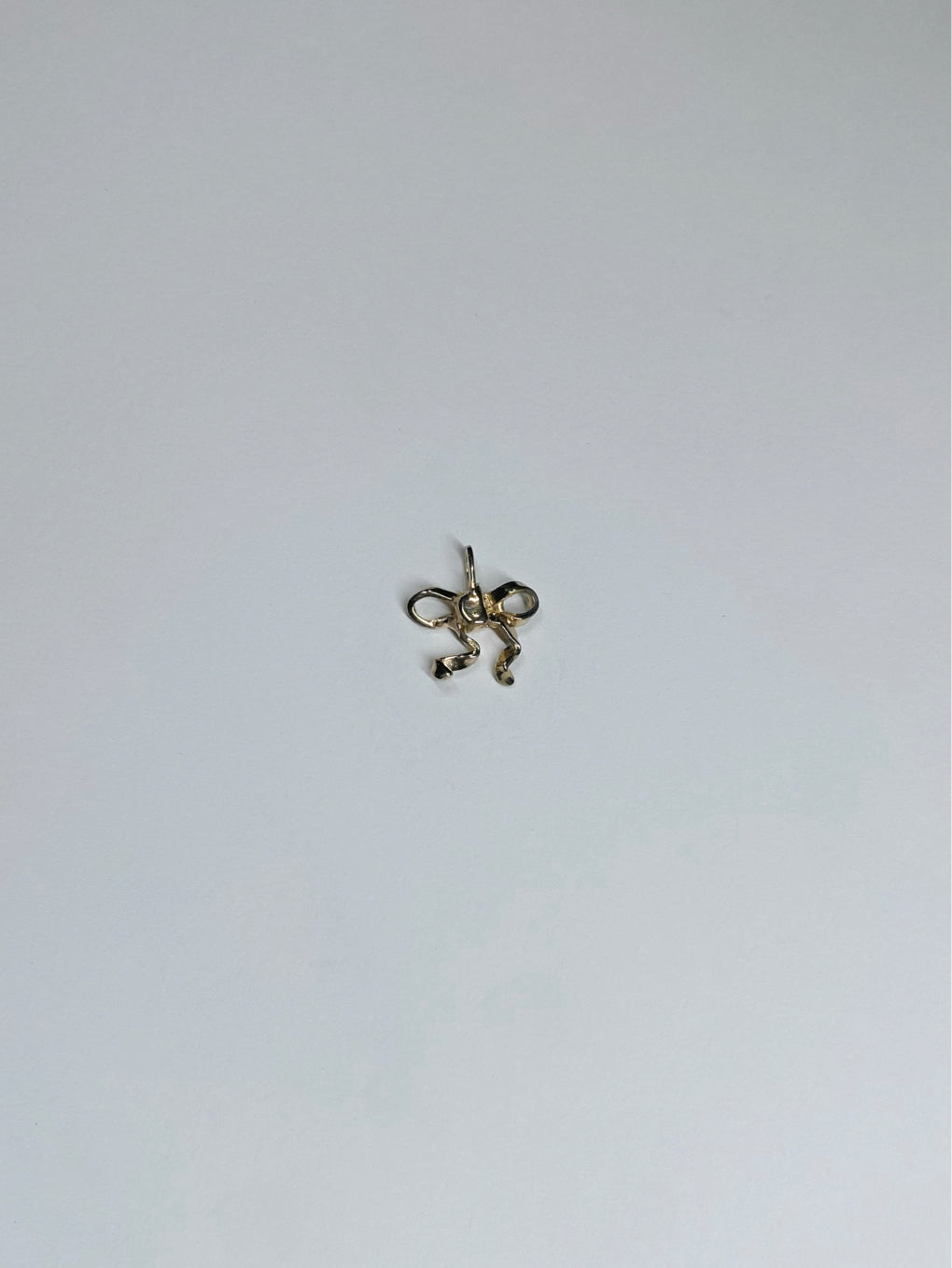 Small Gold Ribbon Bow Charm