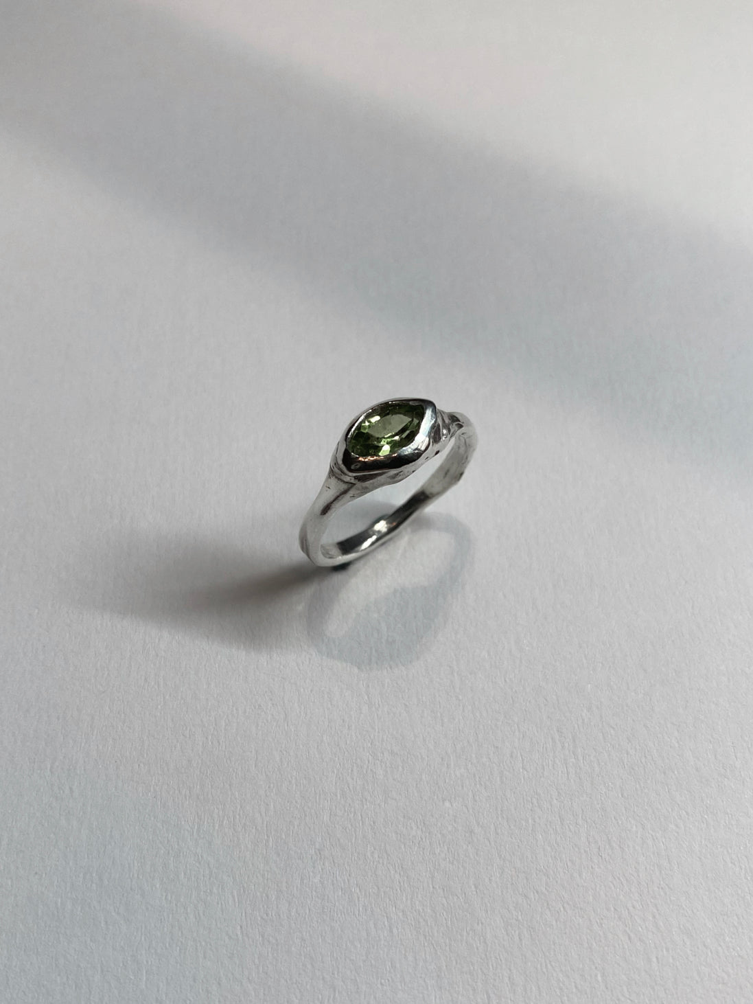 Molten Peridot Eye Ring