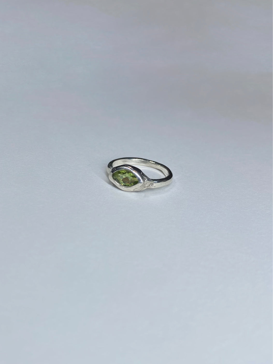 Molten Peridot Eye Ring