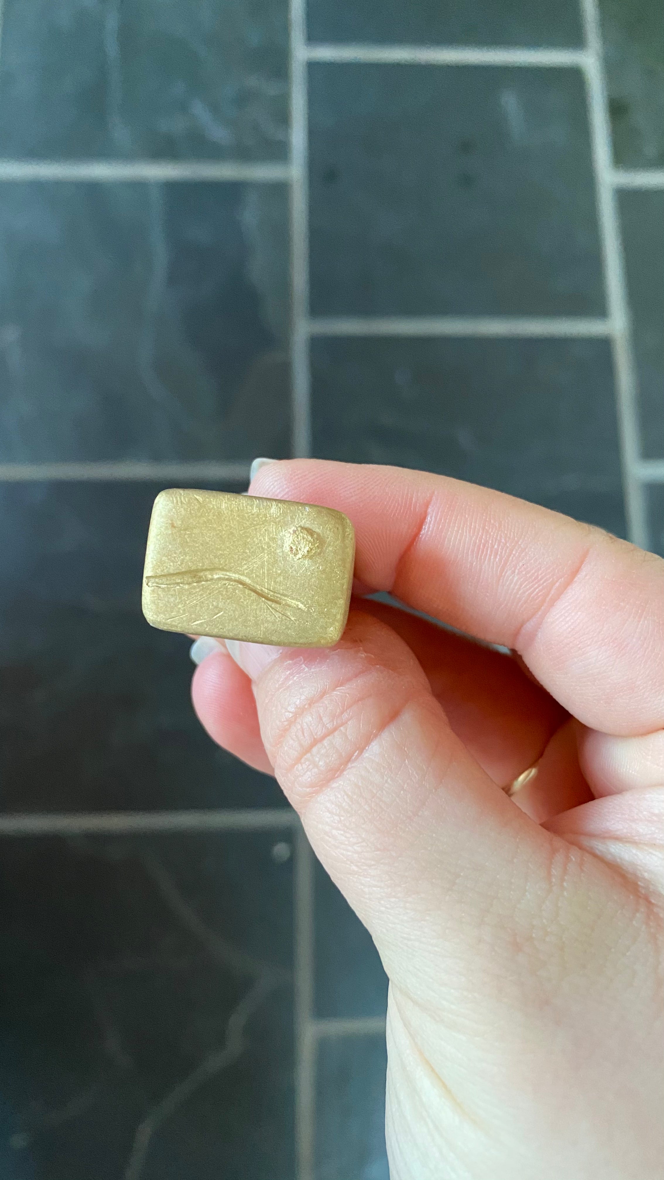 Caranina_Signet Ring Workshop Student Signet Ring Made of Brass with A Mountain and Sun_Jewellery Workshop_Hamilton Toronto Ontario Canada