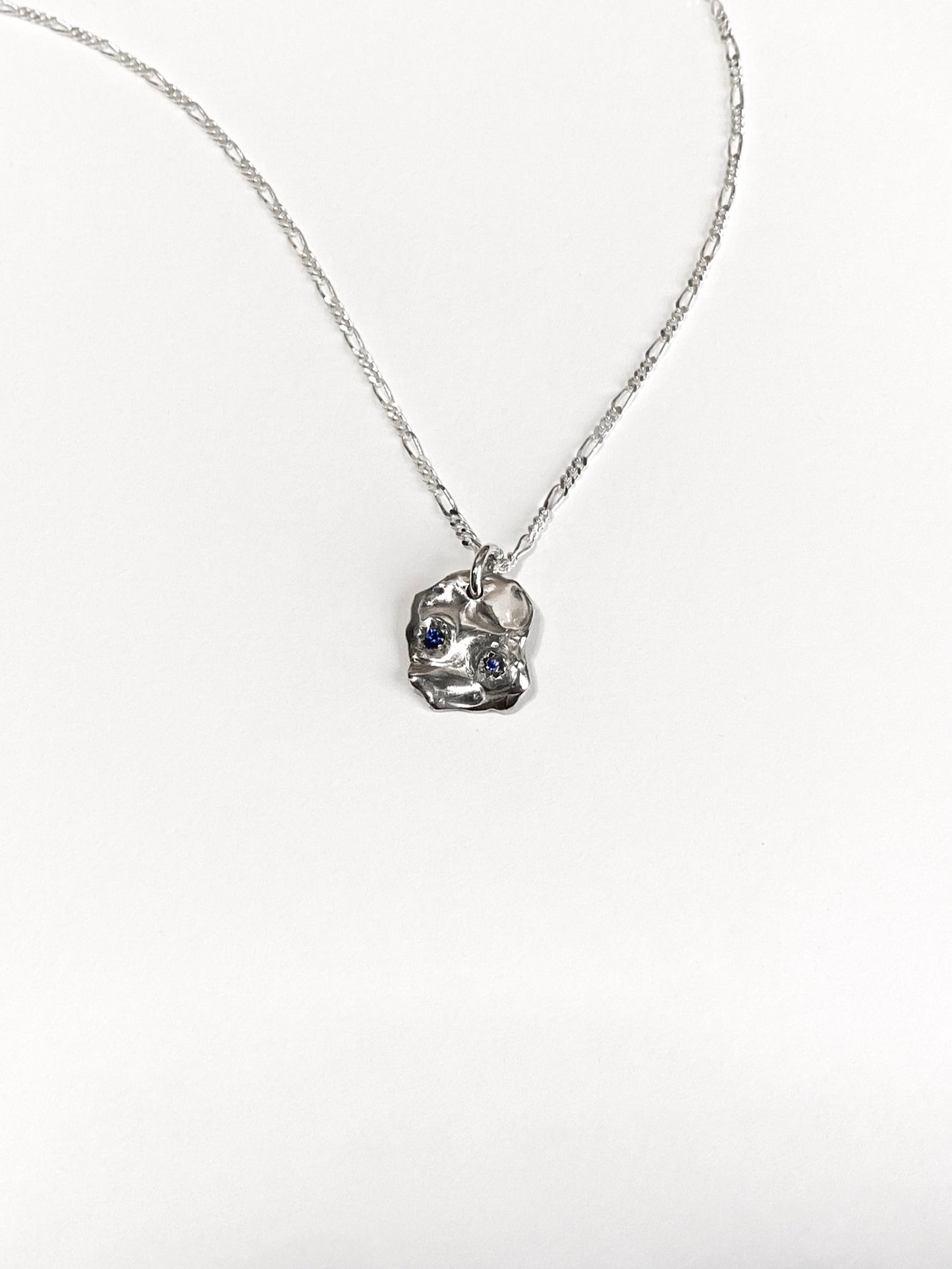 Puddle Pendant 04 with Two Blue Sapphires